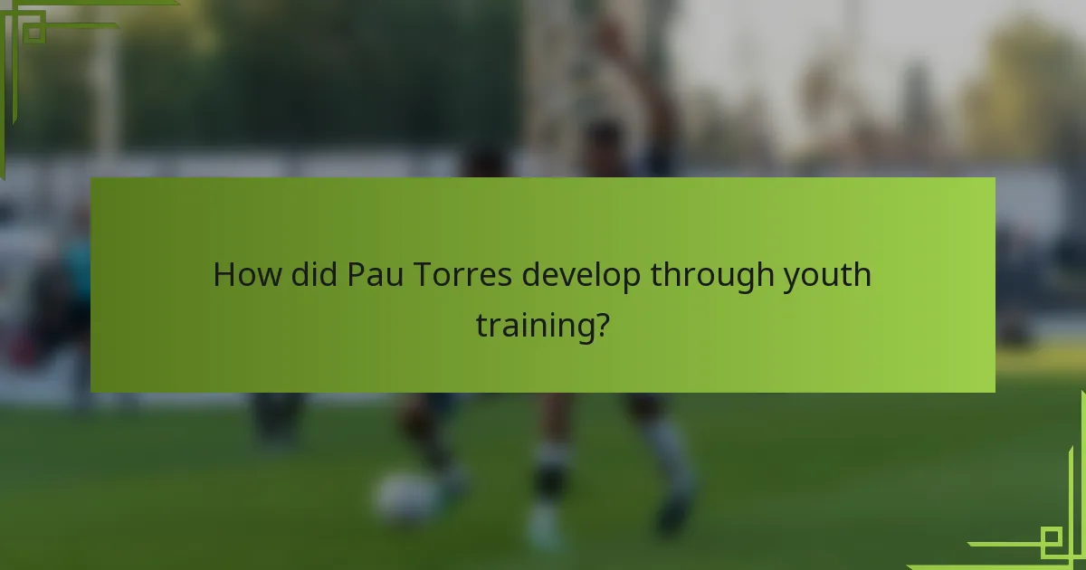 How did Pau Torres develop through youth training?