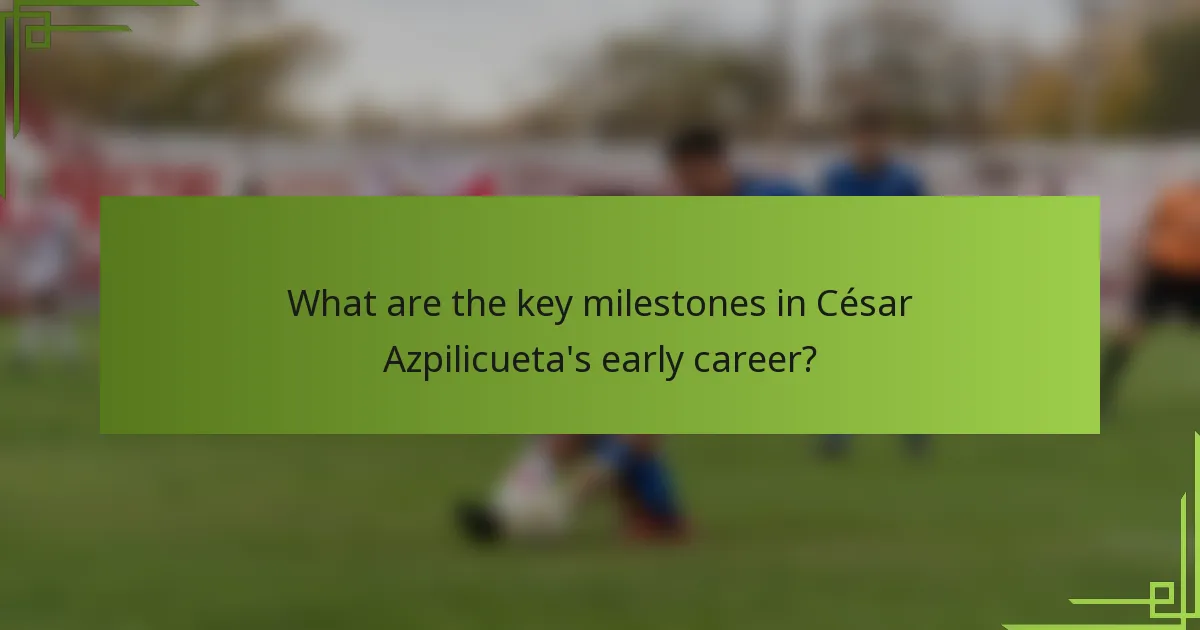 What are the key milestones in César Azpilicueta's early career?